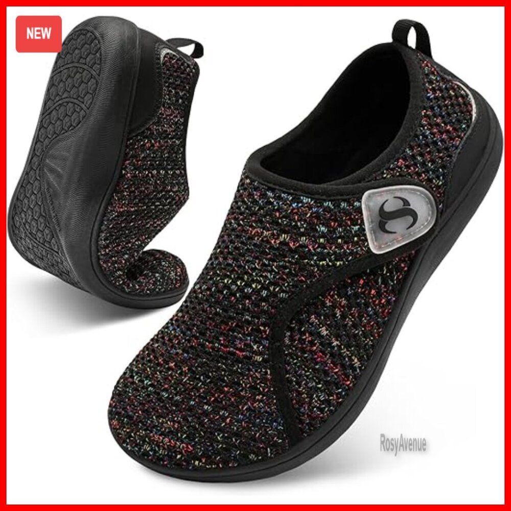 Wide Width Adjustable Walking Shoes Zero Drop Sneakers Diabetic Neuropathy